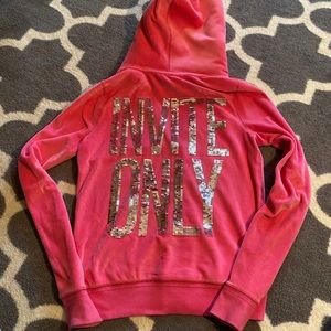 Vintage PINK bling hoodie size S